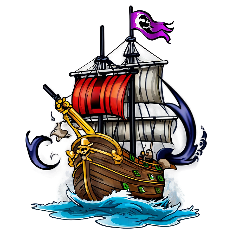 Pirate Ship Tattoo Png 49