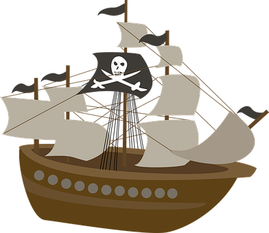 Pirate Ship Vector Illustration