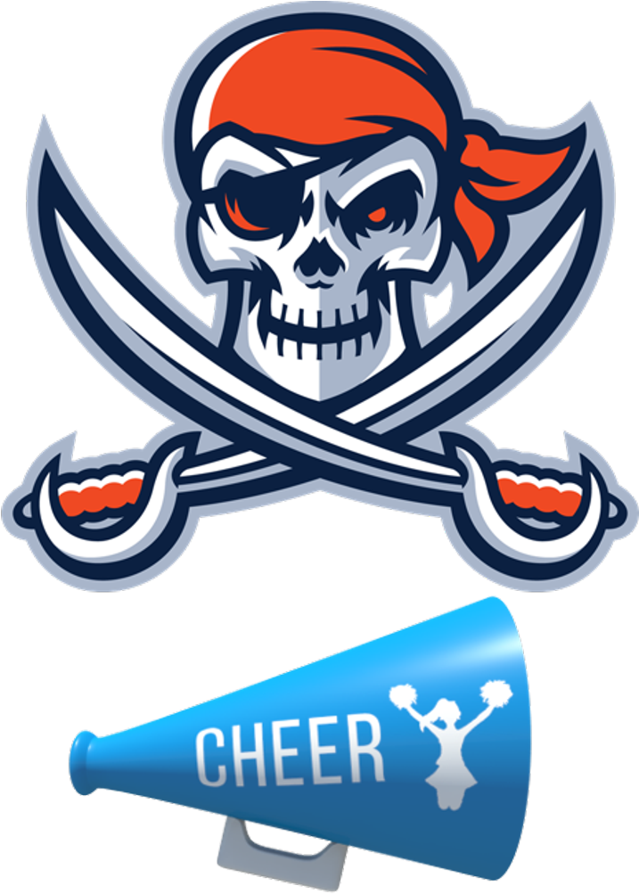 Pirate Skull Cheer Megaphone Graphic