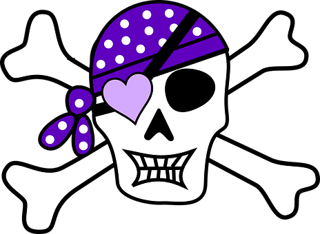 Pirate Skulland Crossboneswith Eyepatchand Bandana