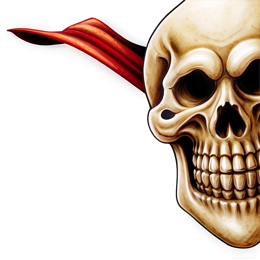 Pirate Skullwith Red Bandana