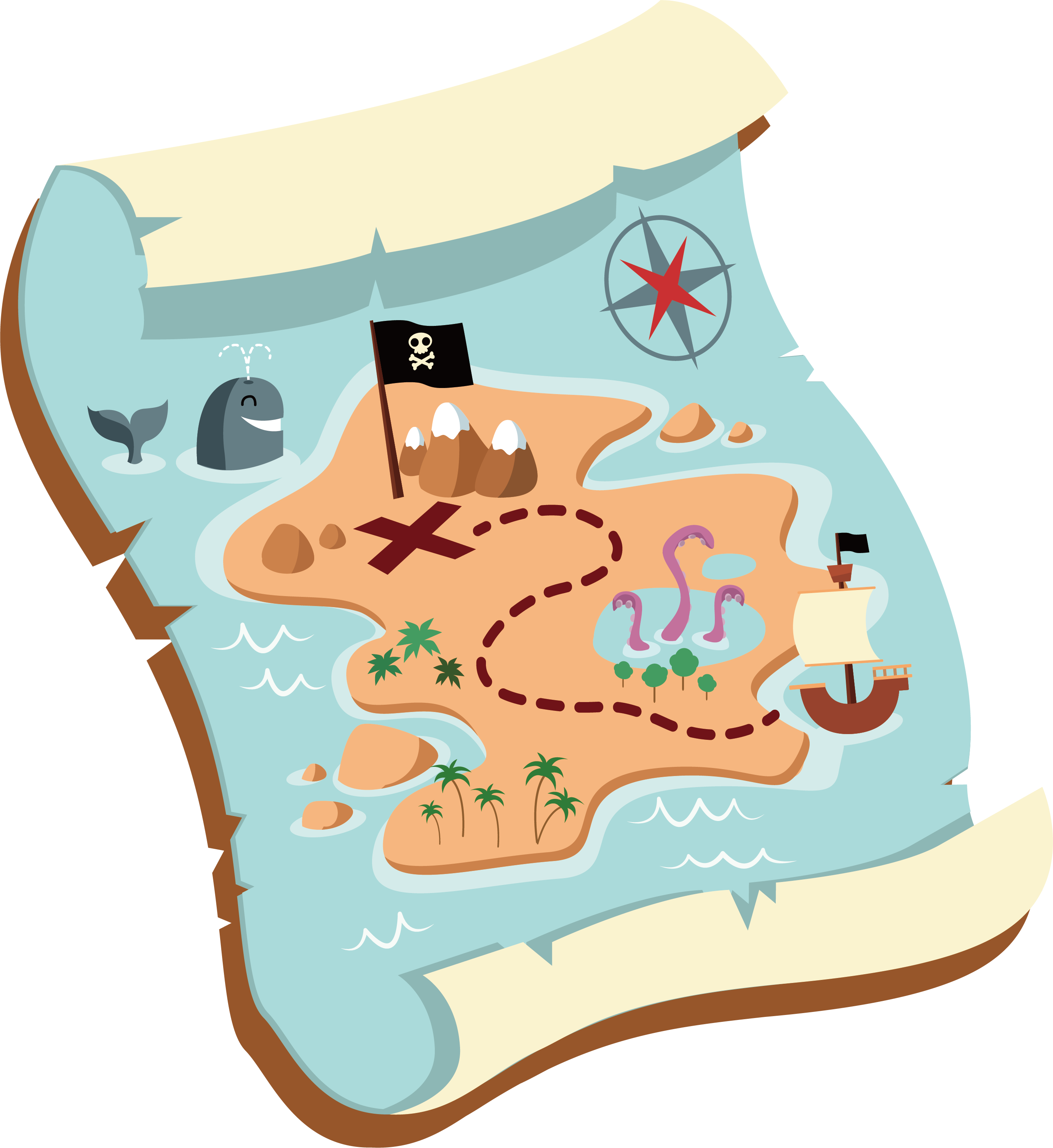 Pirate Treasure Map Illustration