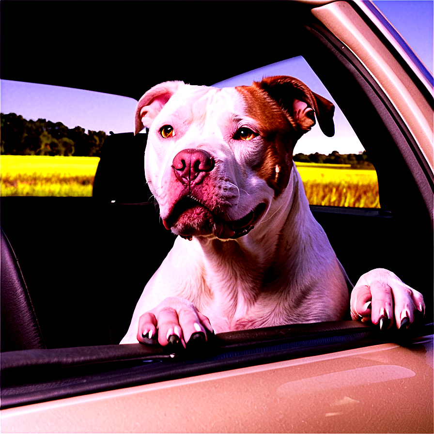 Pitbull In Car Png Egj