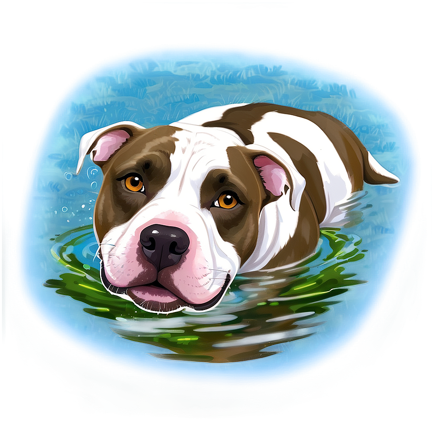 Pitbull In Water Png Iak89