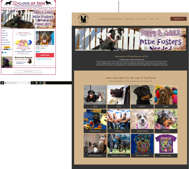 Pitbull Rescue Website Screenshots