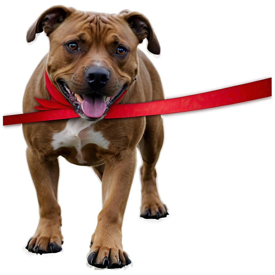 Pitbull With Ribbon Png 97