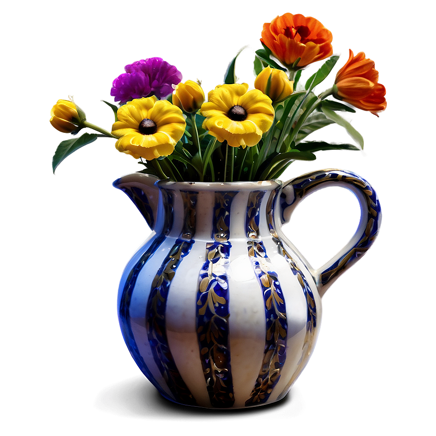 Pitcher With Flowers Png 92