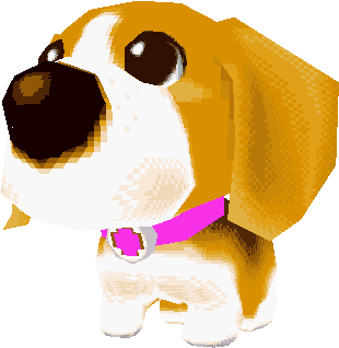 Pixel Art Beaglewith Pink Collar