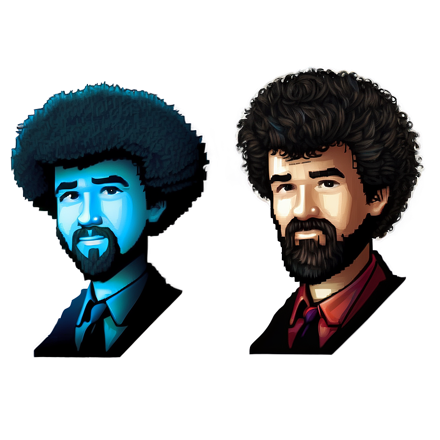 Pixel Art Bob Ross Hair Png Jof