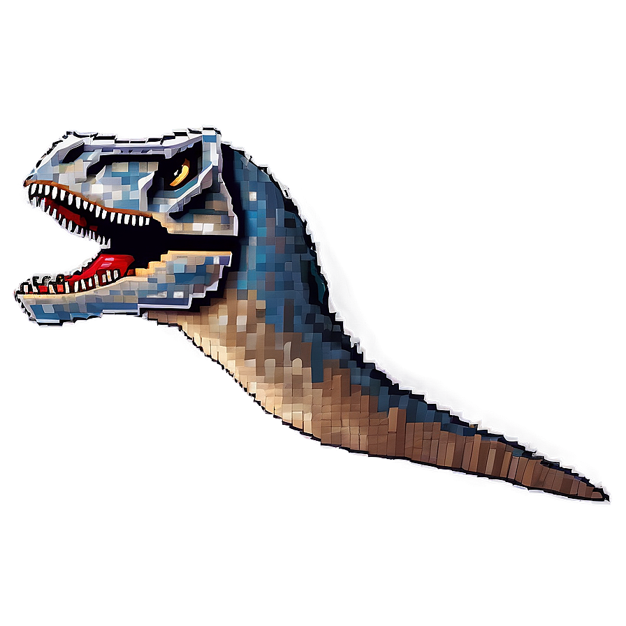 Pixel Art Dinosaur Head Png 06292024