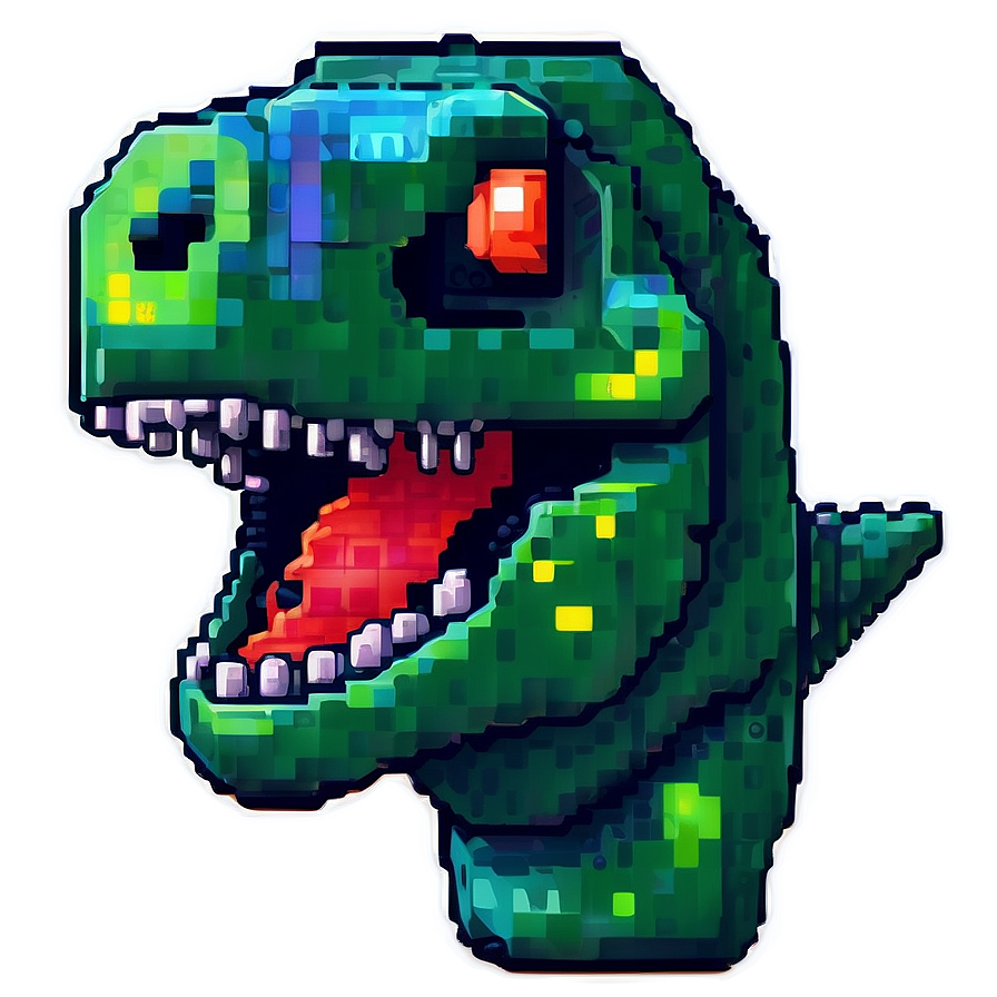 Pixel Art Dinosaur Head Png 84