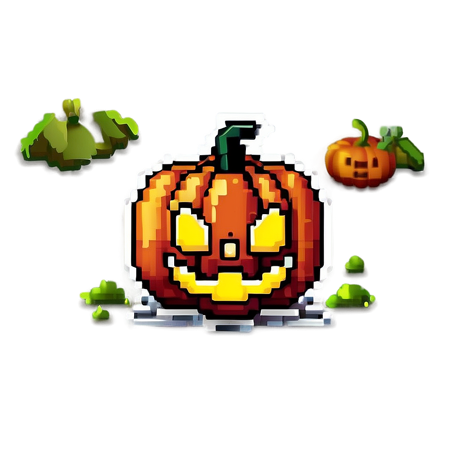 Pixel Art Halloween Pumpkin Png Mpj