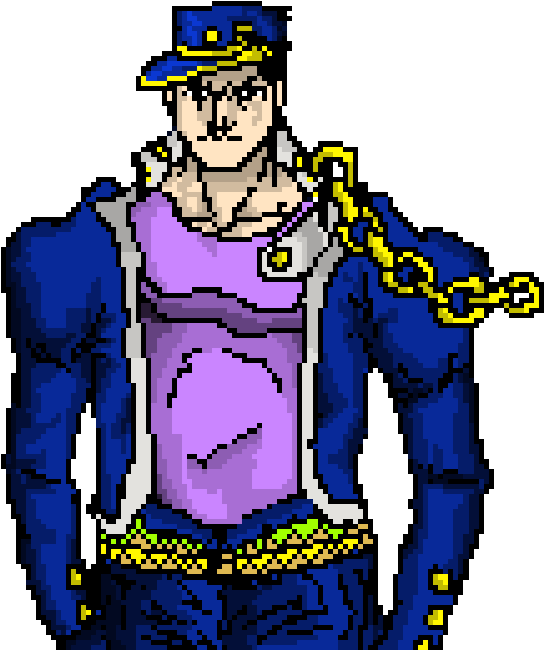 Pixel Art Jotaro Kujo Standing Pose