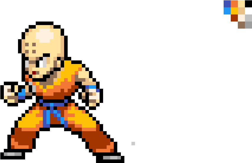 Pixel Art Krillin Stance