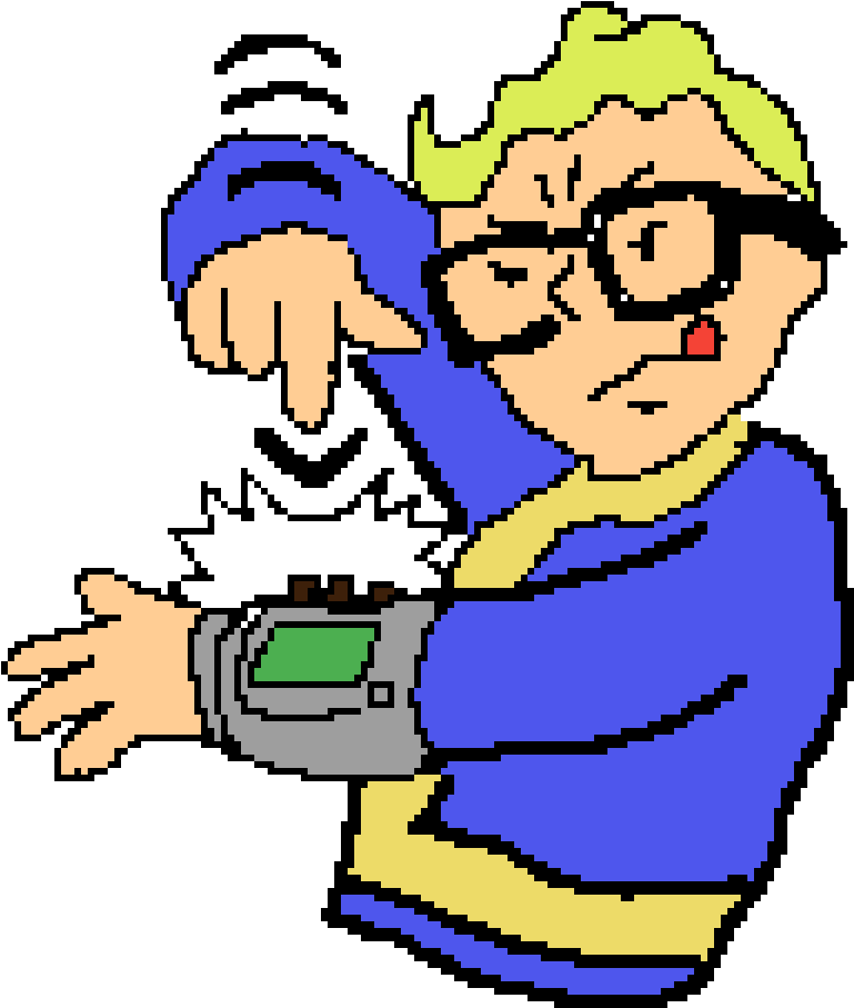 Pixel Art Man With Gadget