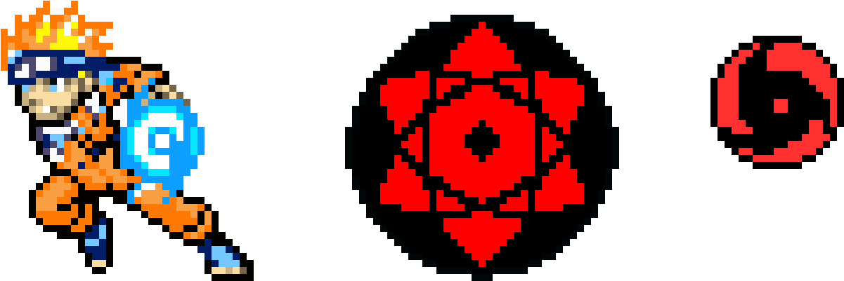 Pixel Art Naruto Rasengan Sharingan Mangekyou