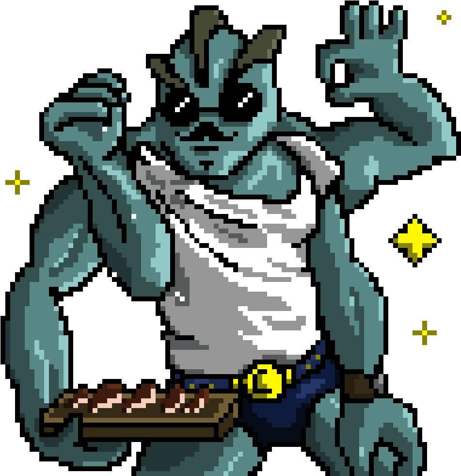 Pixel Art Salt Bae Creature