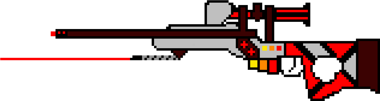 Pixel Art Sniper Rifle Firing