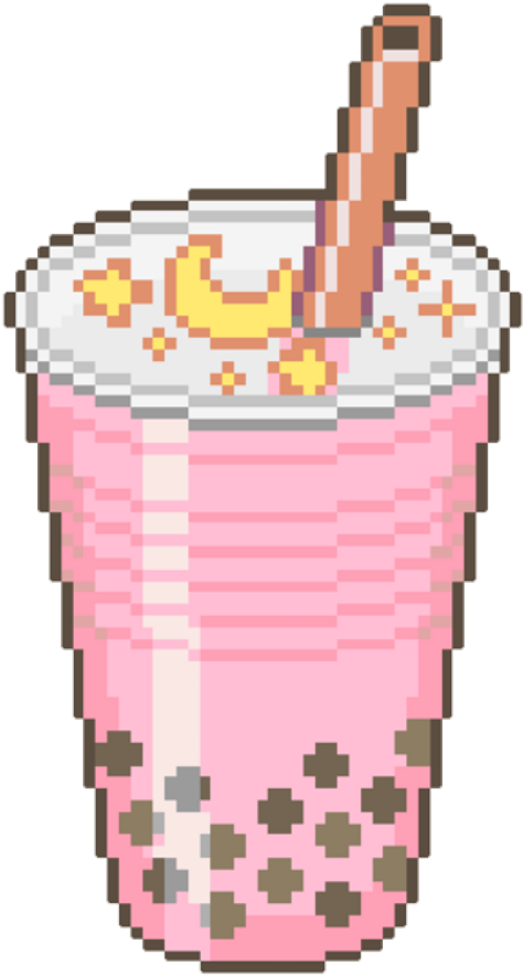 Pixel Boba Tea Cup