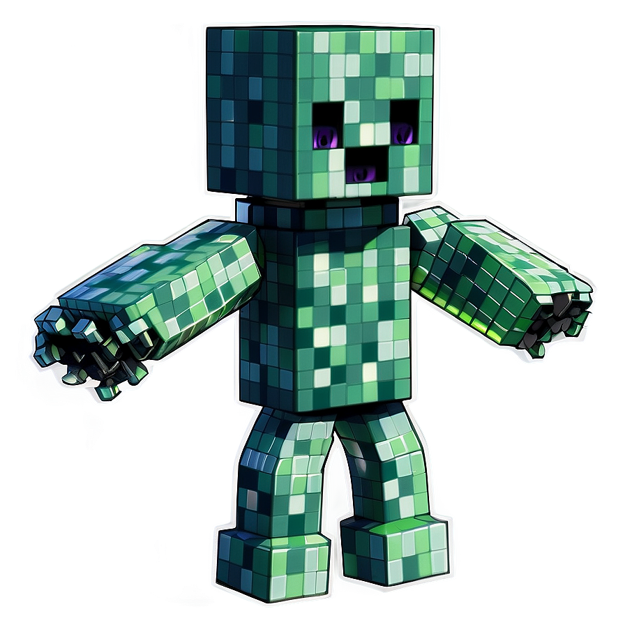 Pixel Creeper Design Png Llm