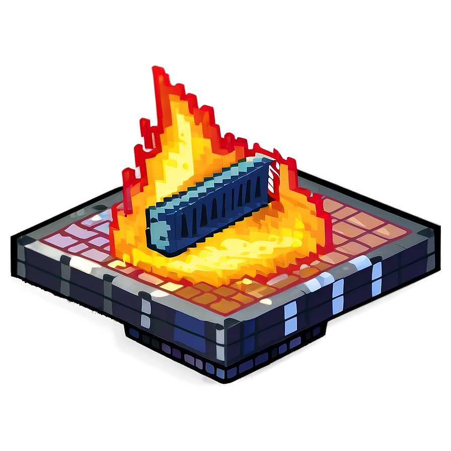 Pixel Fire Icon Png 06112024