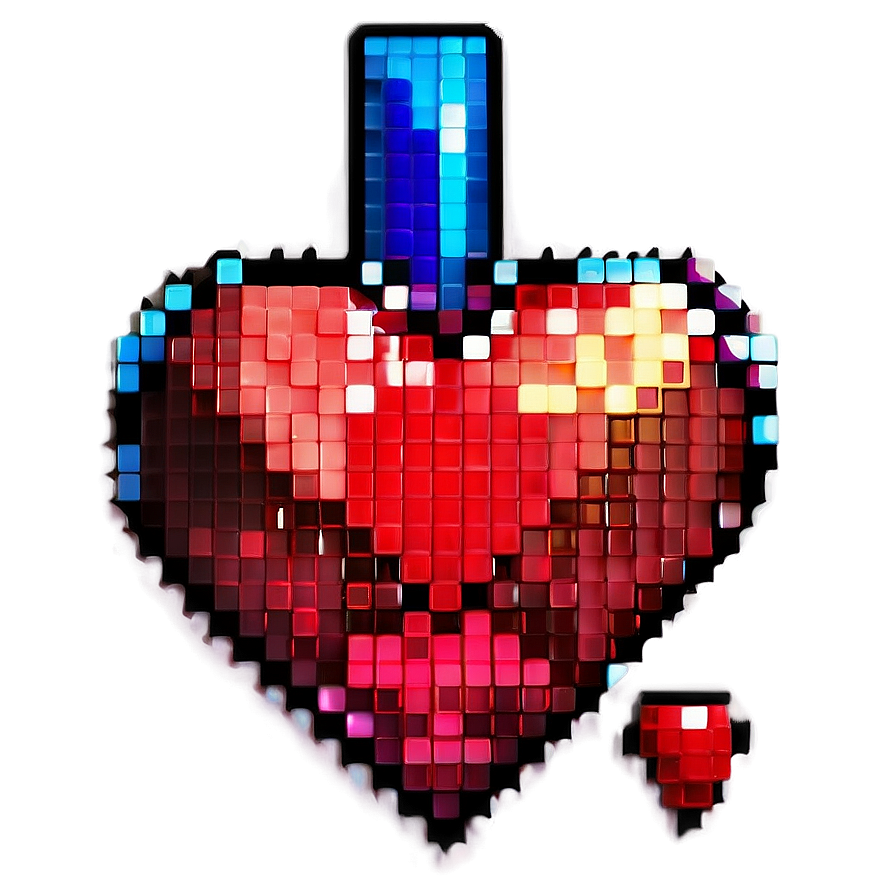 Pixel Heart Banner Png Hgl10