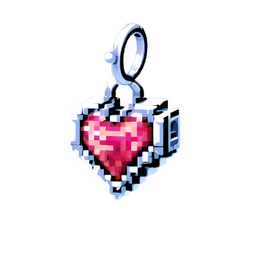 Pixel Heart Charm Png 05252024