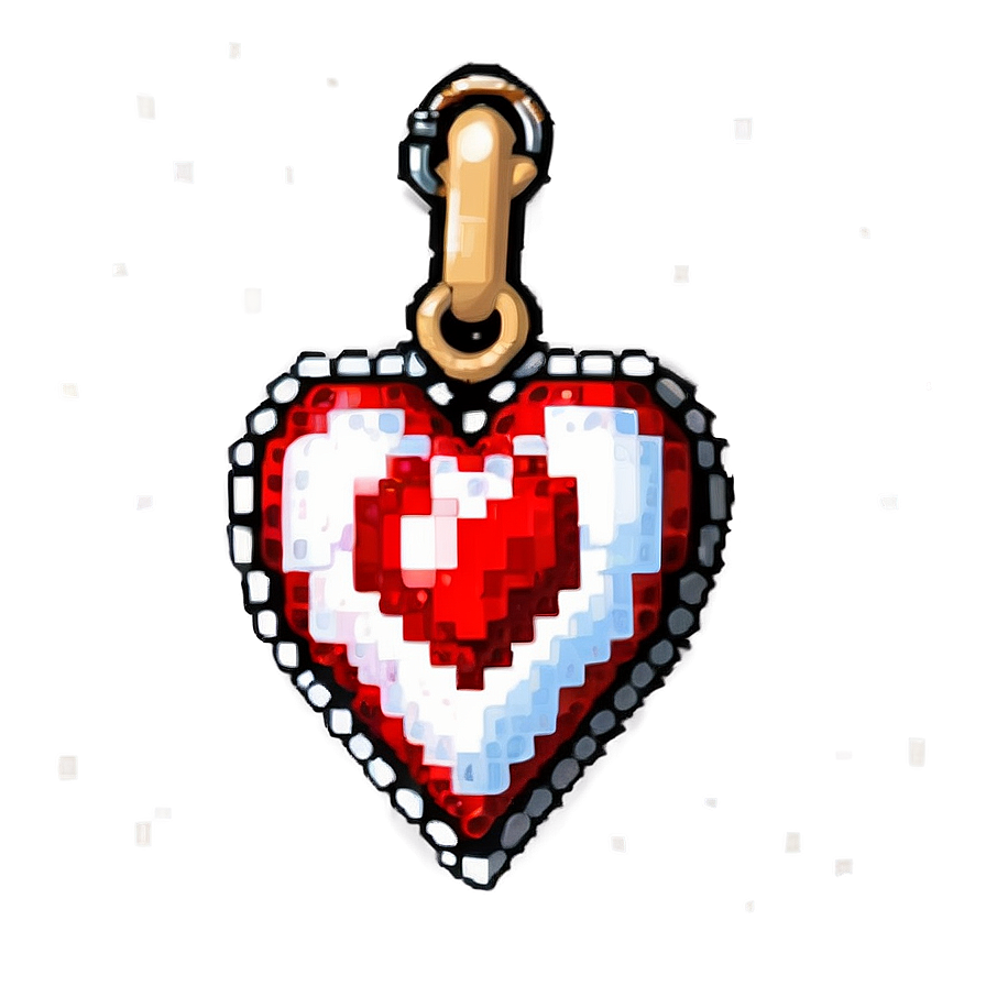 Pixel Heart Charm Png 05252024