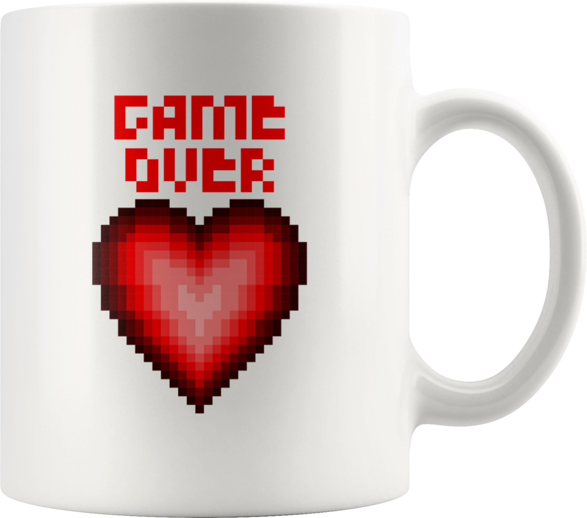 Pixel Heart Game Over Mug