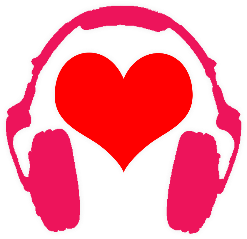 Pixel Heart Headphones Graphic