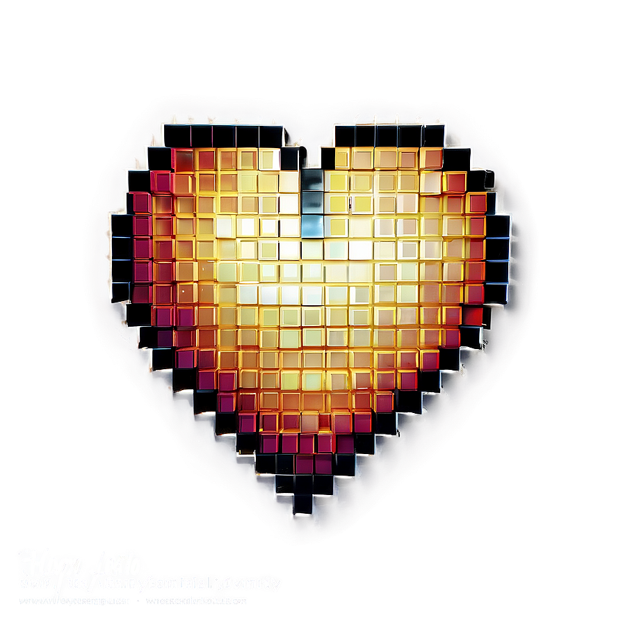 Pixel Heart Mosaic Png 05252024