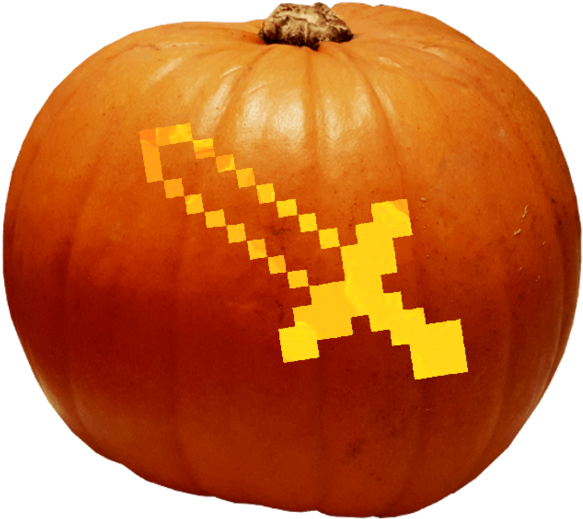 Pixel Sword Pumpkin Carving