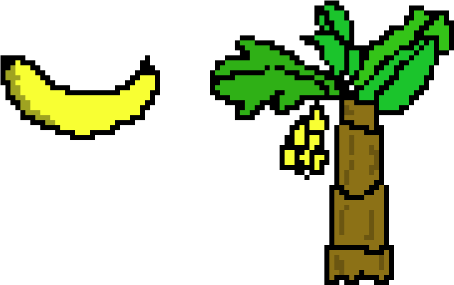 Pixelated Bananaand Tree