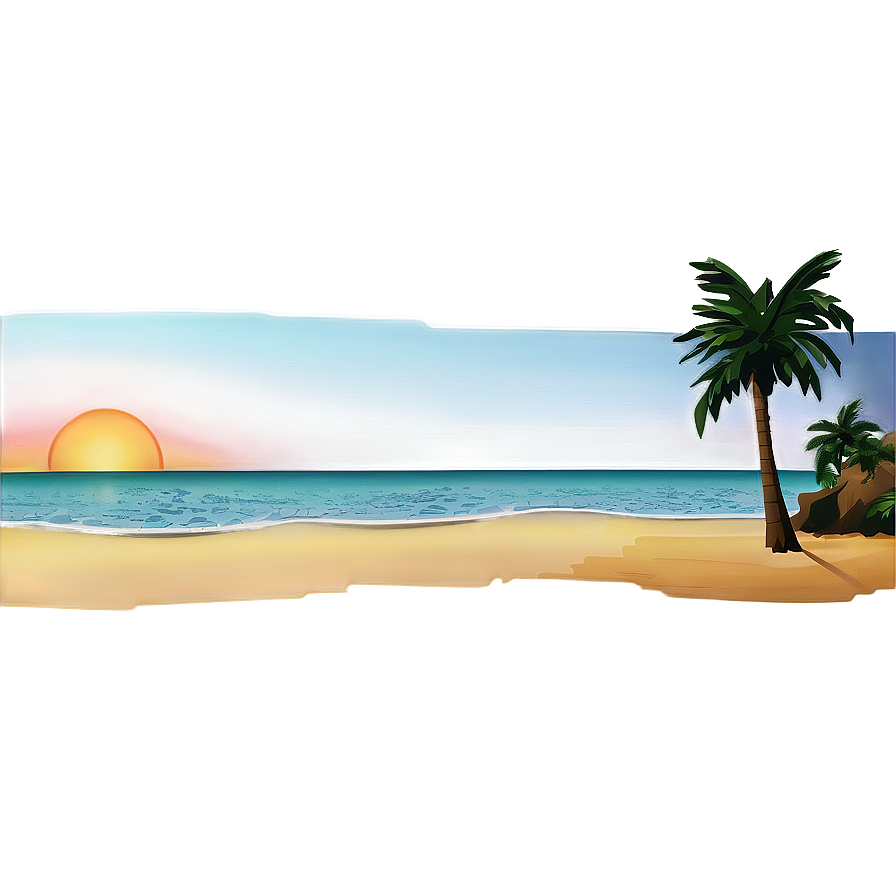 Pixelated Beach Sunset Png Ira