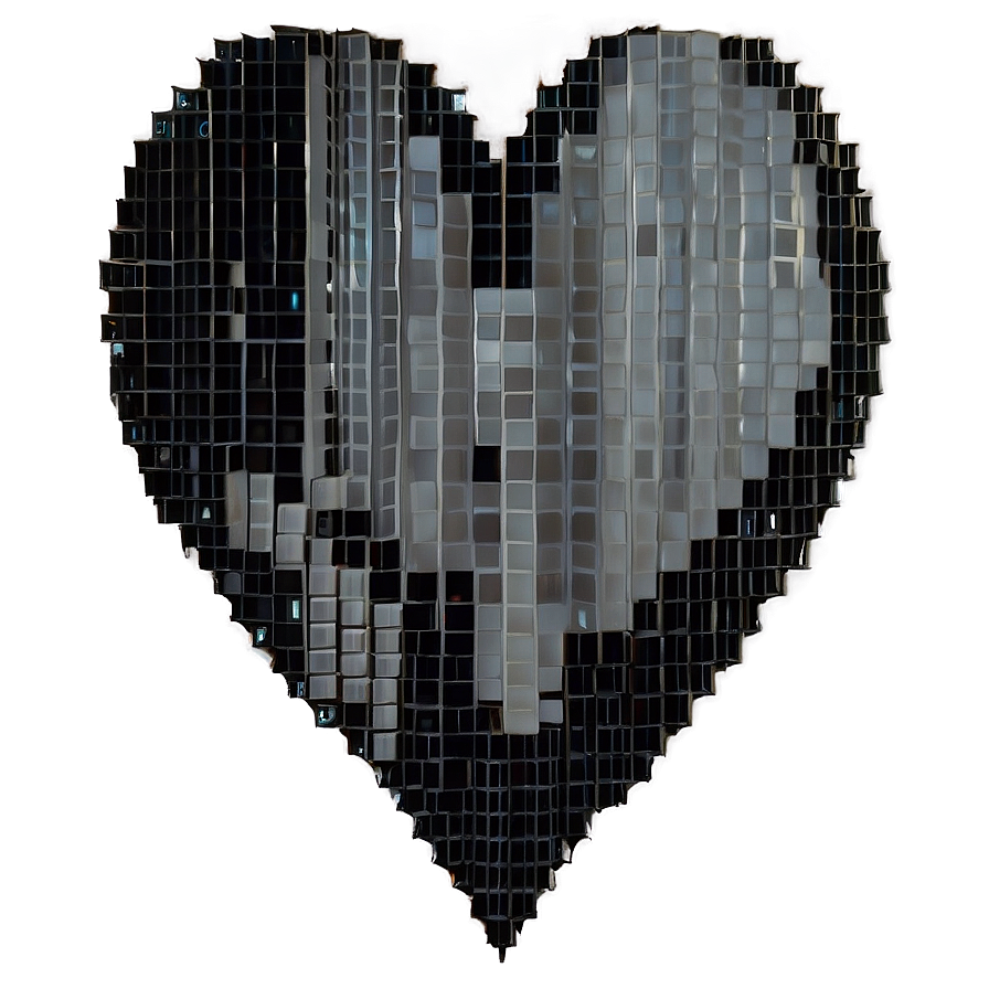 Pixelated Black Broken Heart Png 67