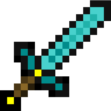 Pixelated Blue Sword