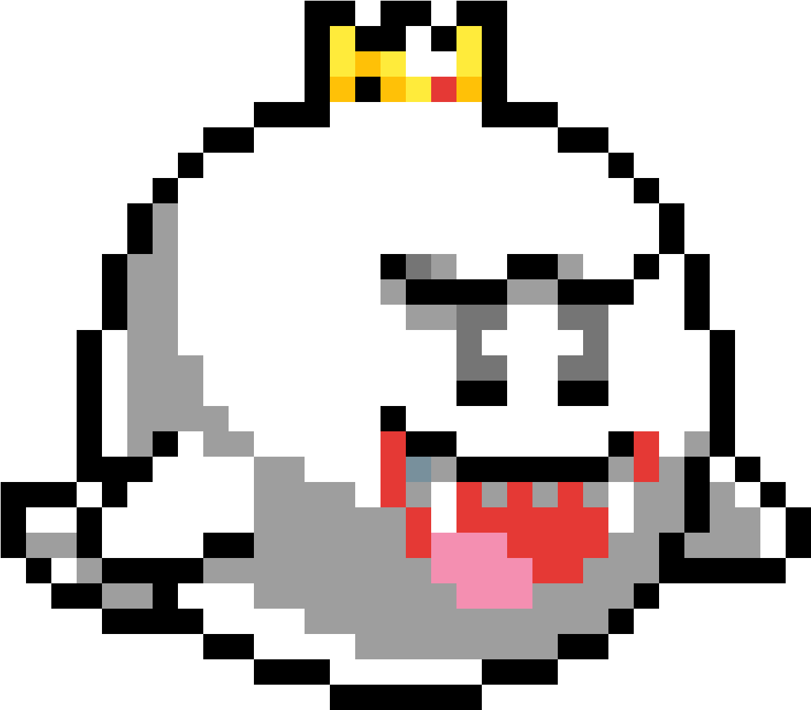 Pixelated Boowith Crown