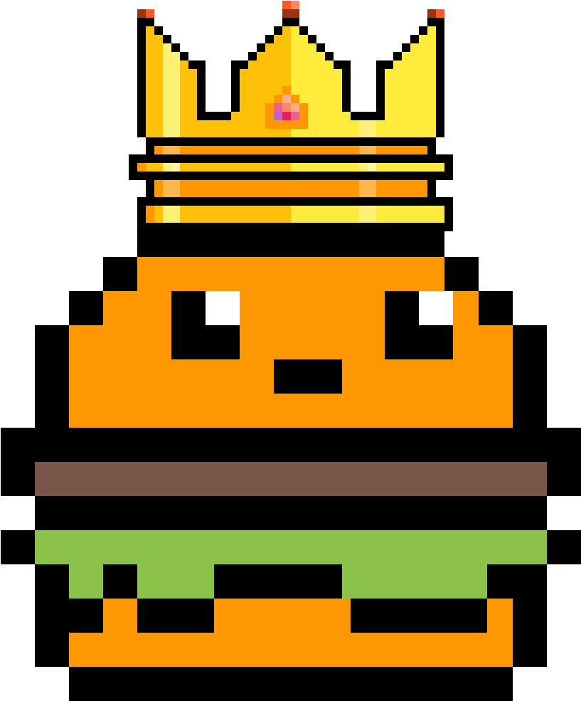 Pixelated Burger King Mascot