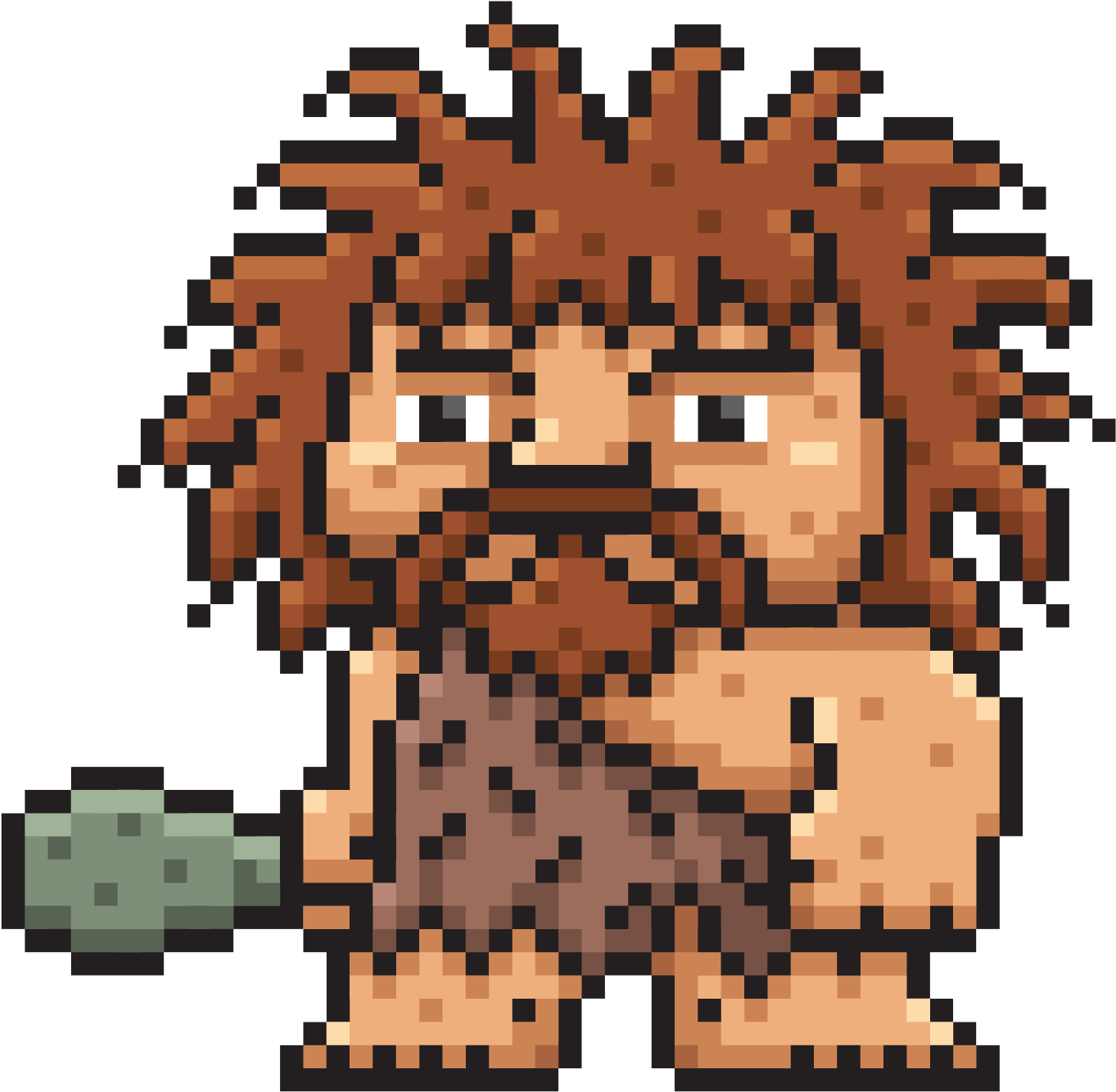 Pixelated Cavemanwith Club