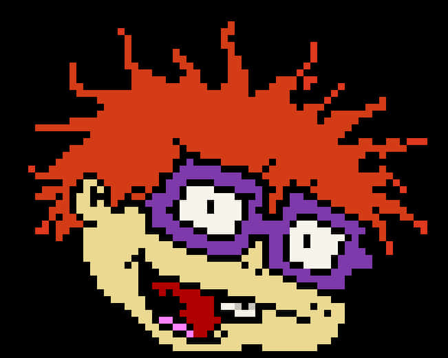 Pixelated Character Chuckie Finster Rugrats