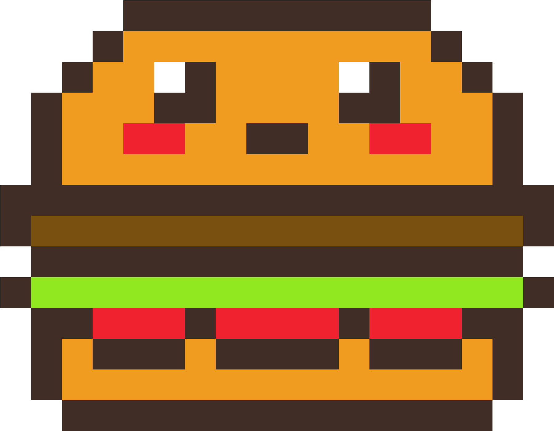 Pixelated Cheeseburger Character