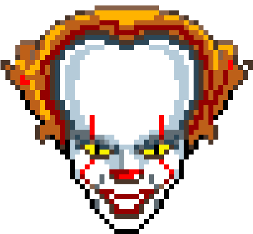 Pixelated Clown Face