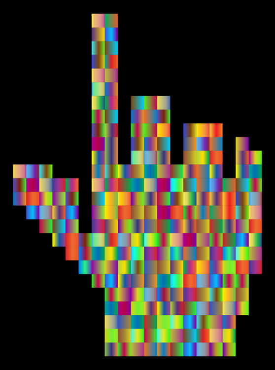 Pixelated Colorful Hand Cursor