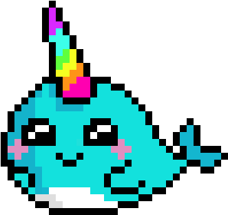 Pixelated Cute Narwhal