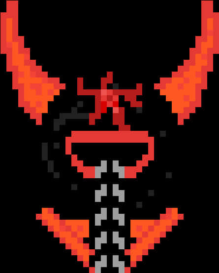 Pixelated Devil Horns Skull