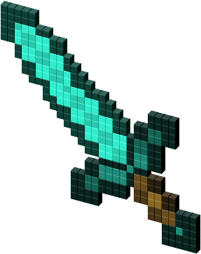 Pixelated Diamond Sword Graphic