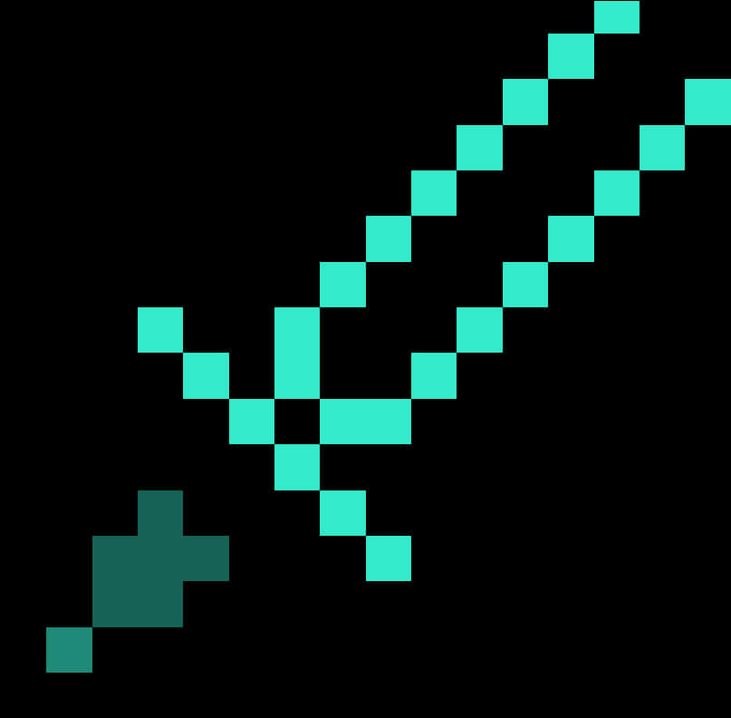 Pixelated Diamond Sword Minecraft