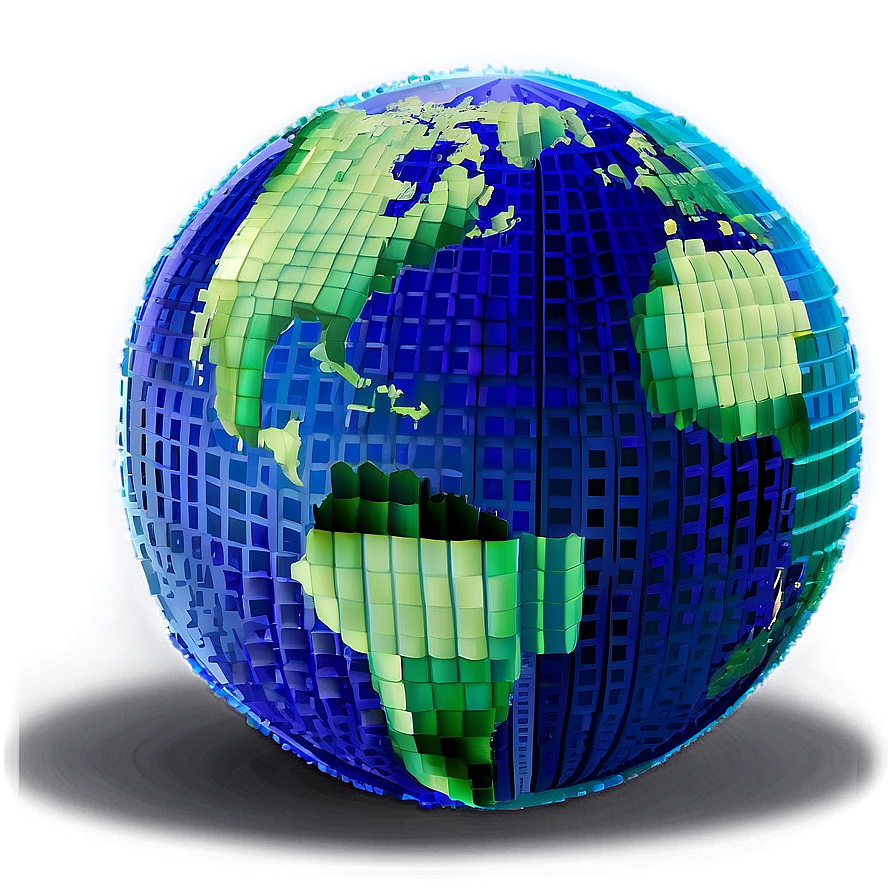 Pixelated Earth Globe Png 06242024