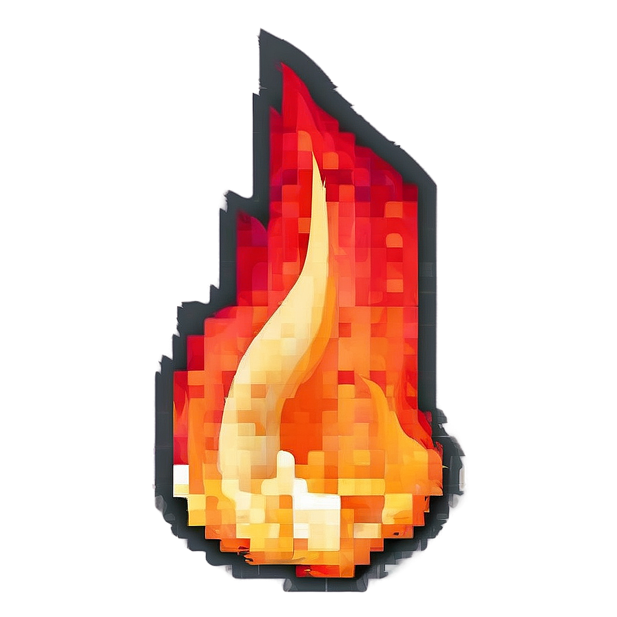 Pixelated Fire Flame Png 06242024