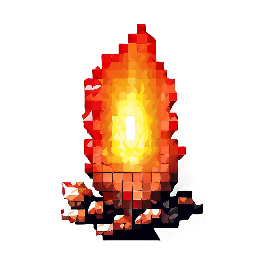 Pixelated Fire Flame Png Jjw84